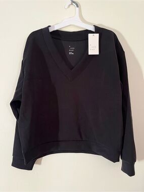 a new day Black V-Neck Pullover Sweater